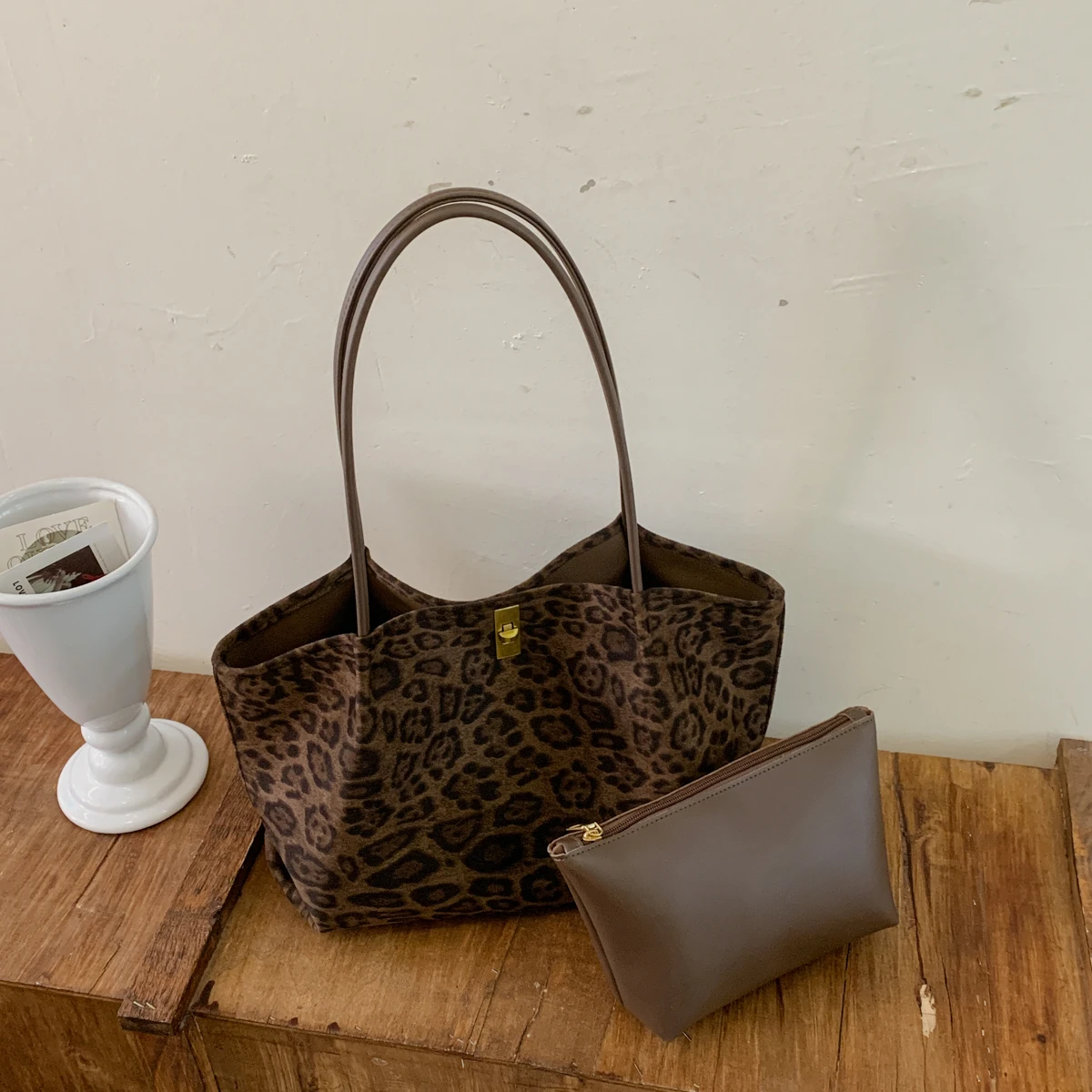 Luxury Bags Tote - Borsa a mano in pelle scamosciata